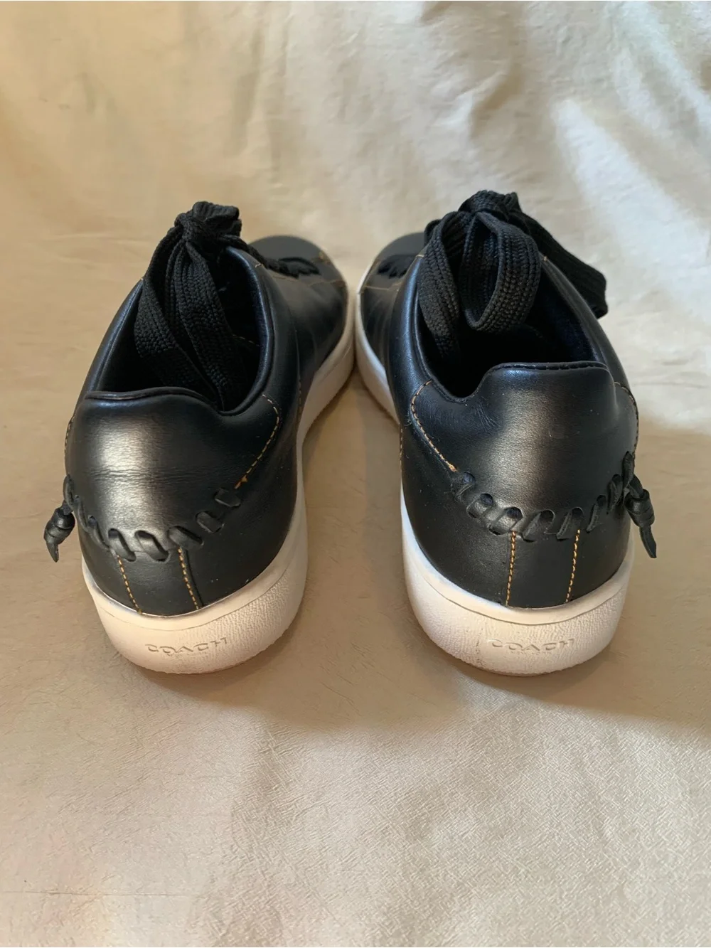 Coach Tea Rose Black Floral Embellished Women’s Sneaker - Picture 3 of 11